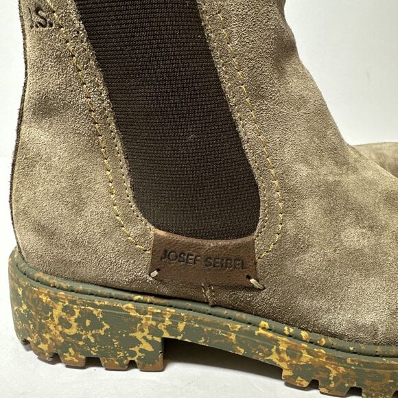 Josef Seibel Brown Suede Chelsea Boots Size EU 36 US 5.5-6 Camoflauge Sole - Picture 12 of 12